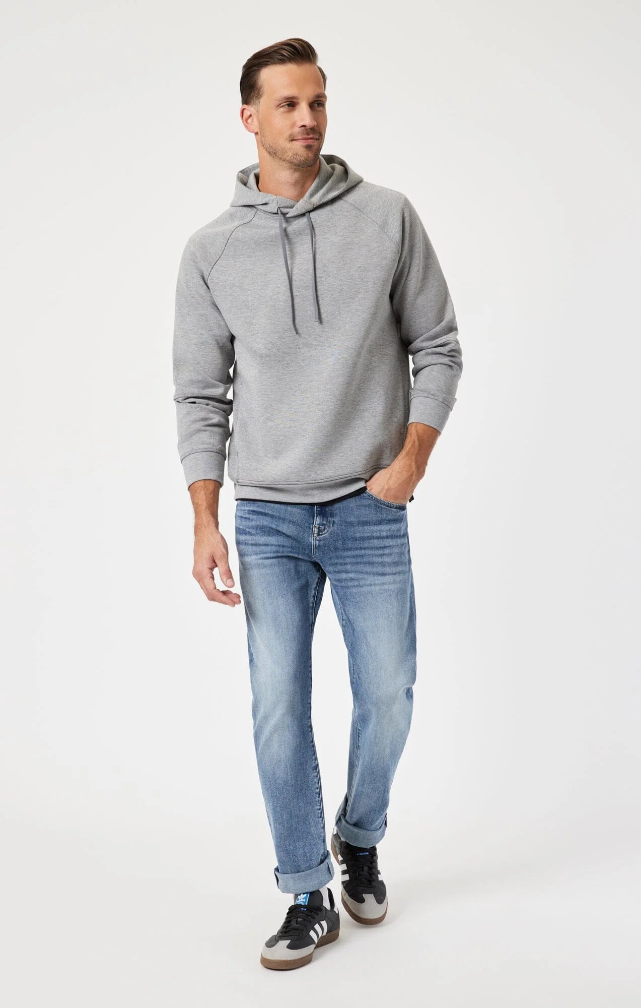 Luxury Customization Matt Relaxed Straight Leg Jean | Blue Brushed Organic Vintage