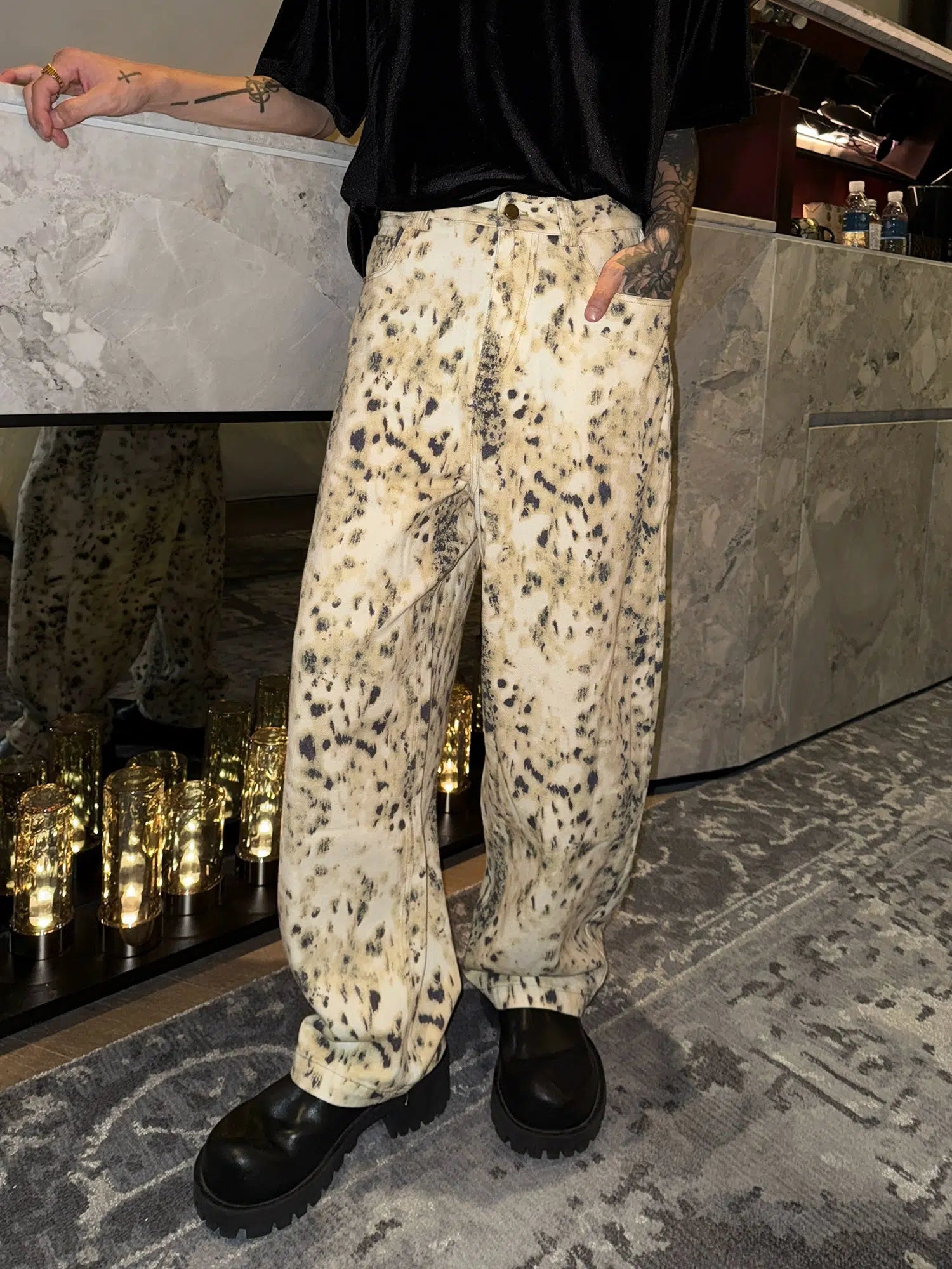 Elegant Wear Patterned Denim Pants