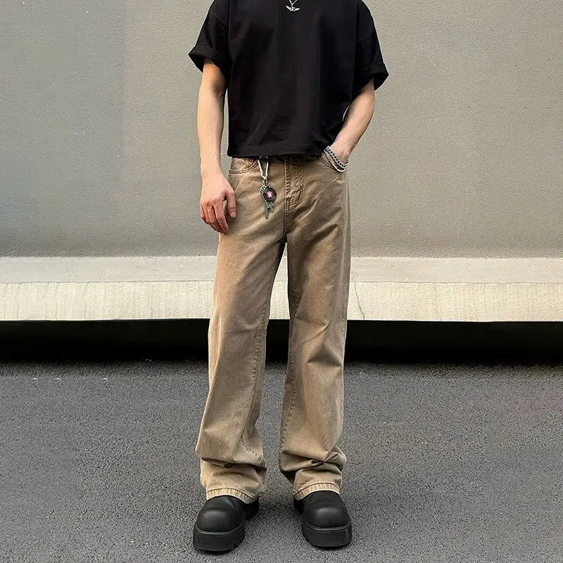 British Style Relaxed Fit Straight Leg Jeans