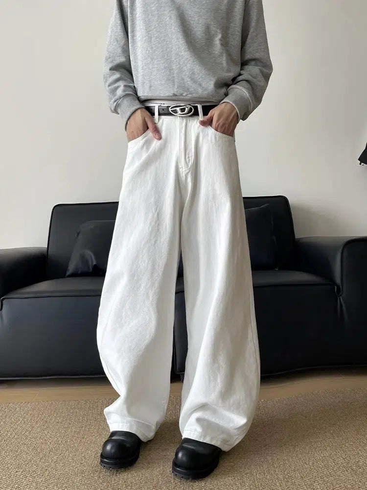 Noble And Elegant Relaxed Fit Wide-Leg Jeans
