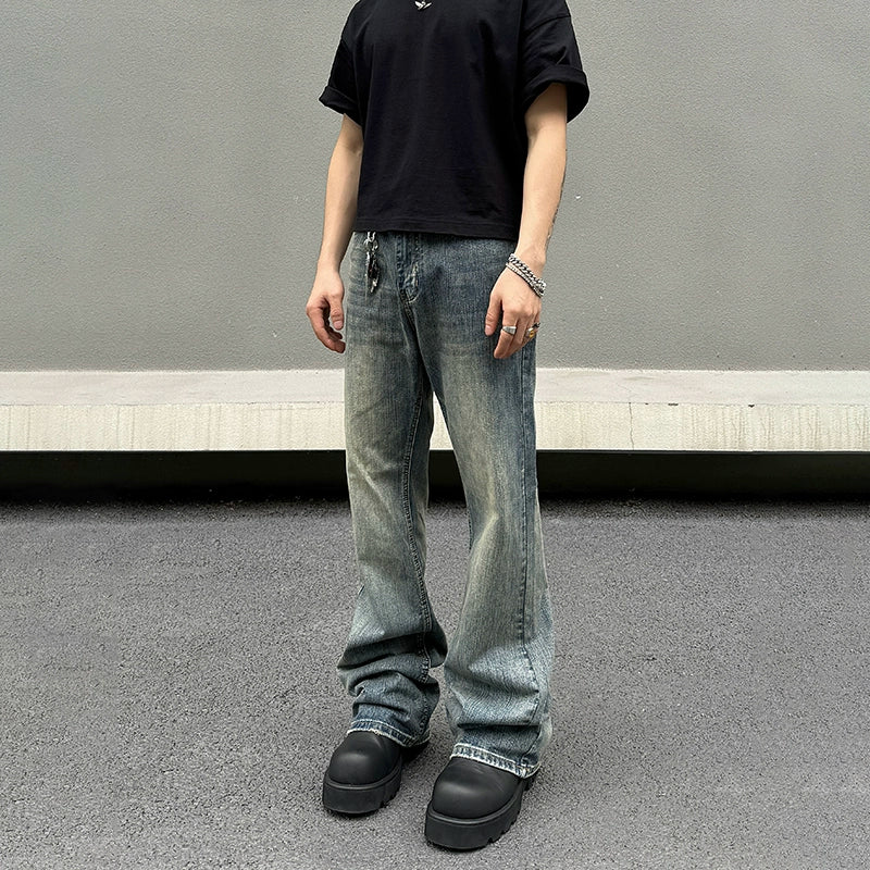 Comfortable down Relaxed Fit Straight Jeans