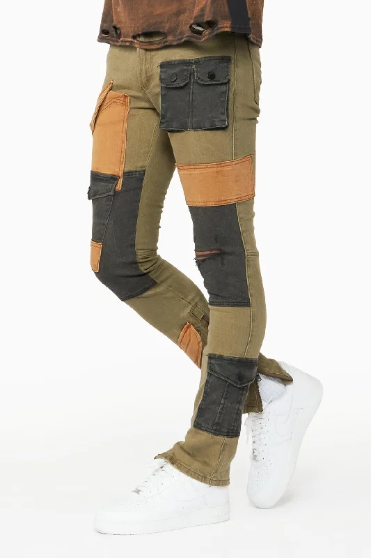Trendy And Casual Demarcus Olive Patch Jean