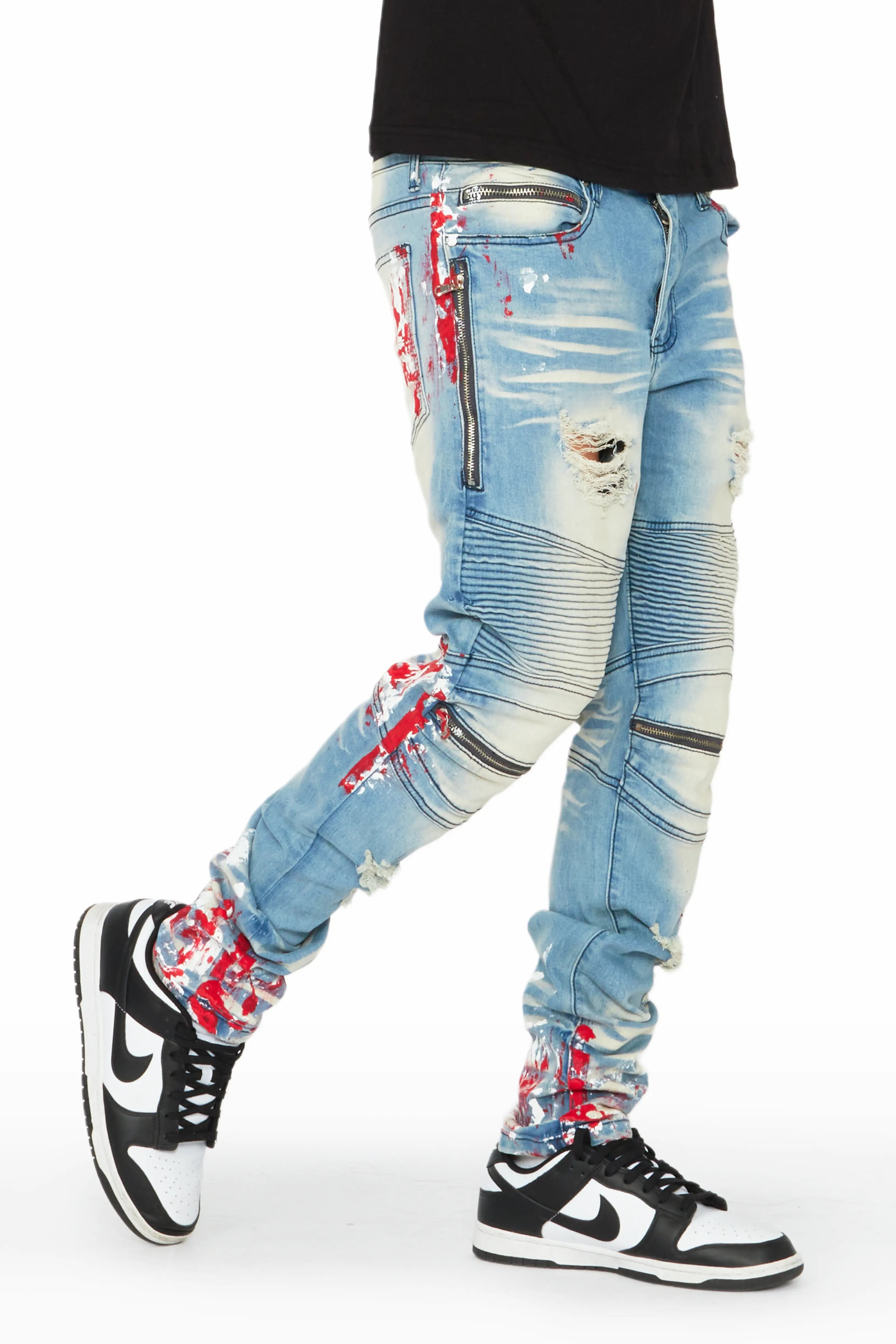 Simple Comfort Kodak Blue/Red Painter Biker Jean