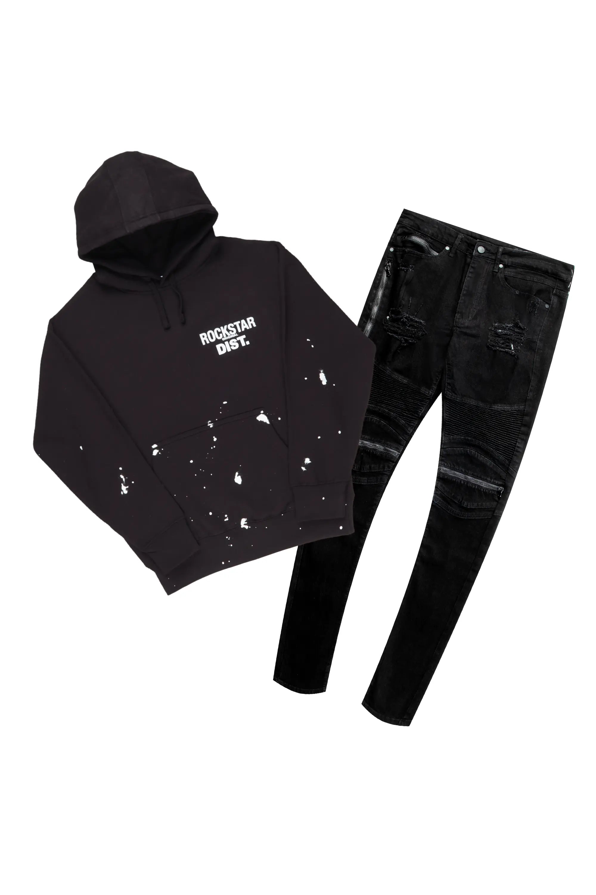 Personal Charm Raffer Black Hoodie & BK Biker Jean Bundle