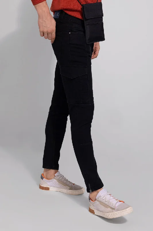 Beautiful Romance Rugged Black Cargo Jeans