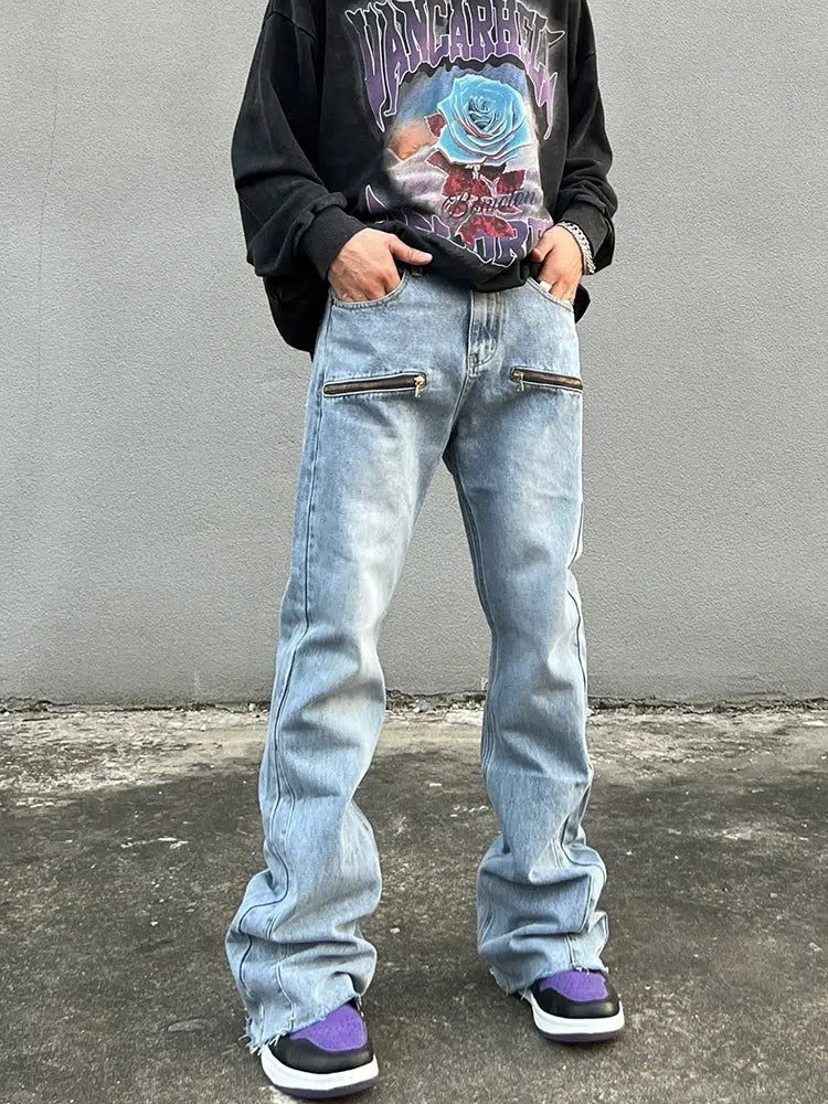 Celebrity Style Blue Slim-Fit Jeans