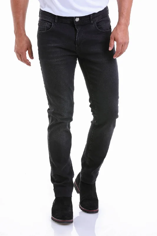 Slim Fit 5 Pocket Black Cotton Denim Jeans