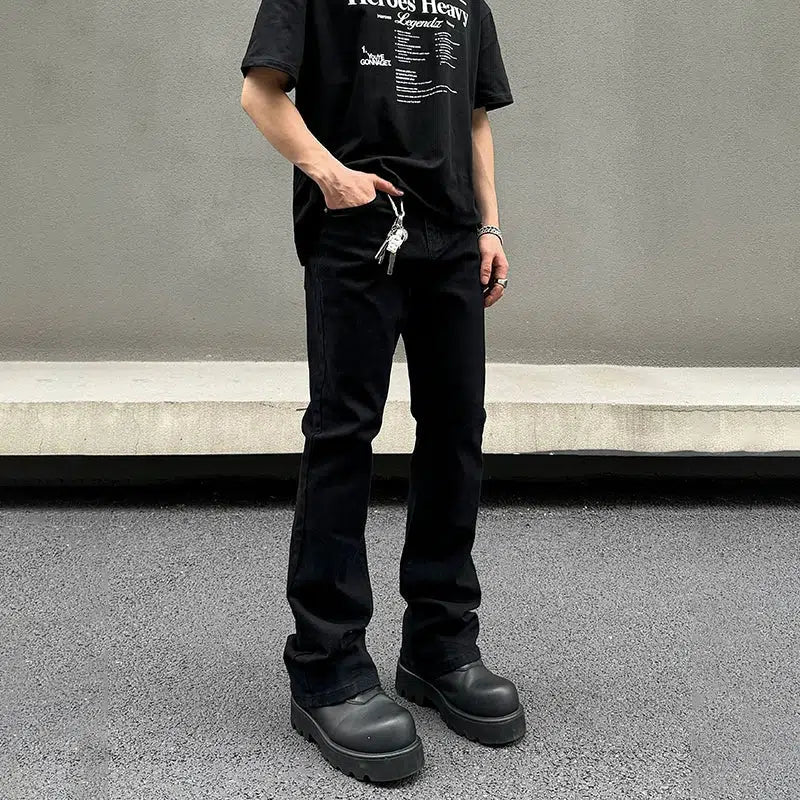 Dynamic Fashion Side Pockets Slim-fit Flared Jeans