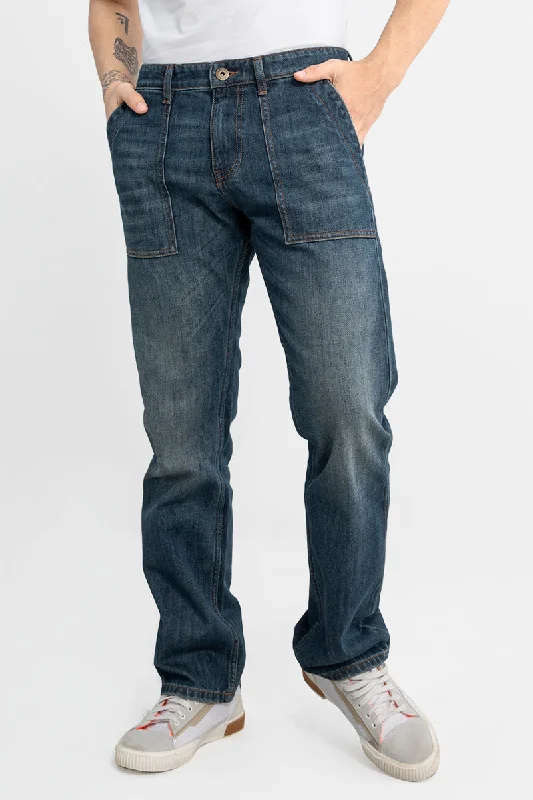 Carefree Straight Fit Grunge Blue Denim
