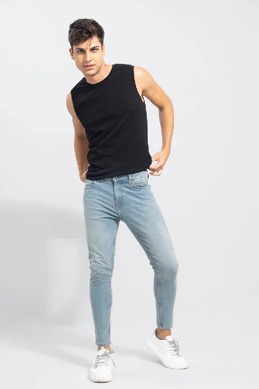 Soft Looks Studlish Sea Blue Skinny Jeans