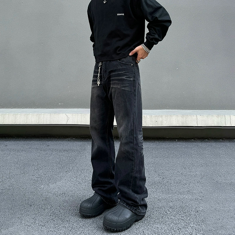 Fresh And Simple Stylish Washed Denim Pants