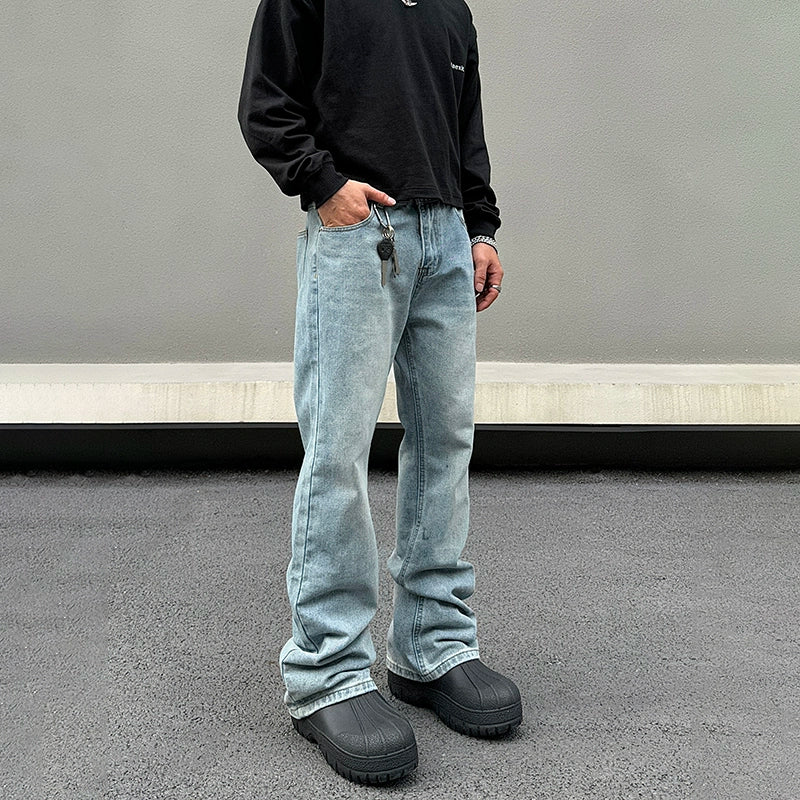 Bright Colors Washed Blue Denim Pants