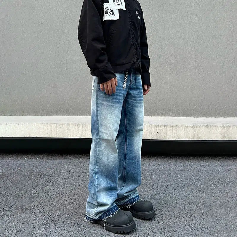 Versatile Casuals Washed Blue Straight Denim Pants
