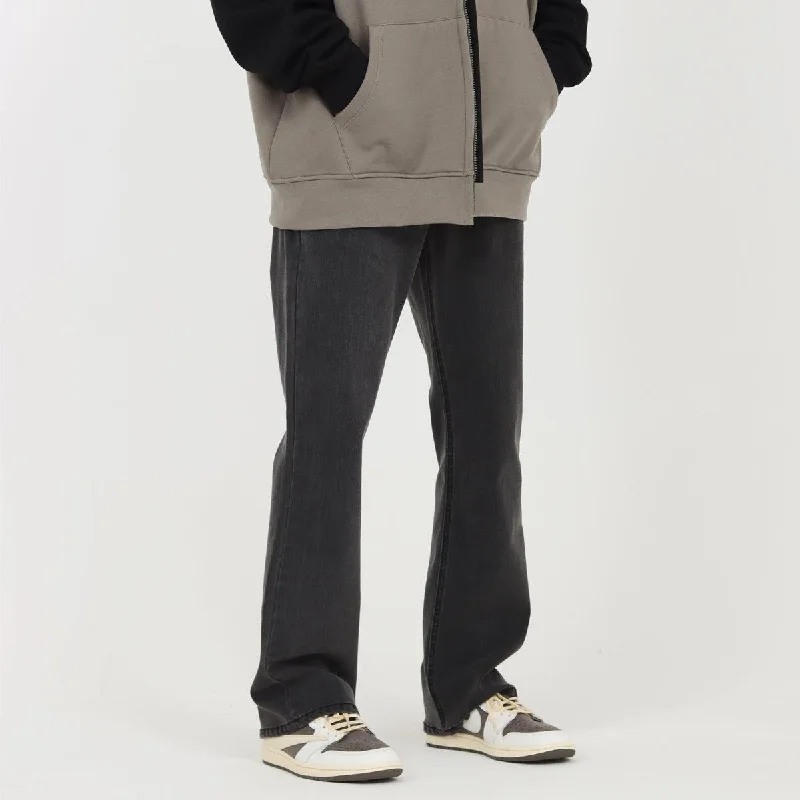 Modernism Washed Gray Elastic Flared Jeans