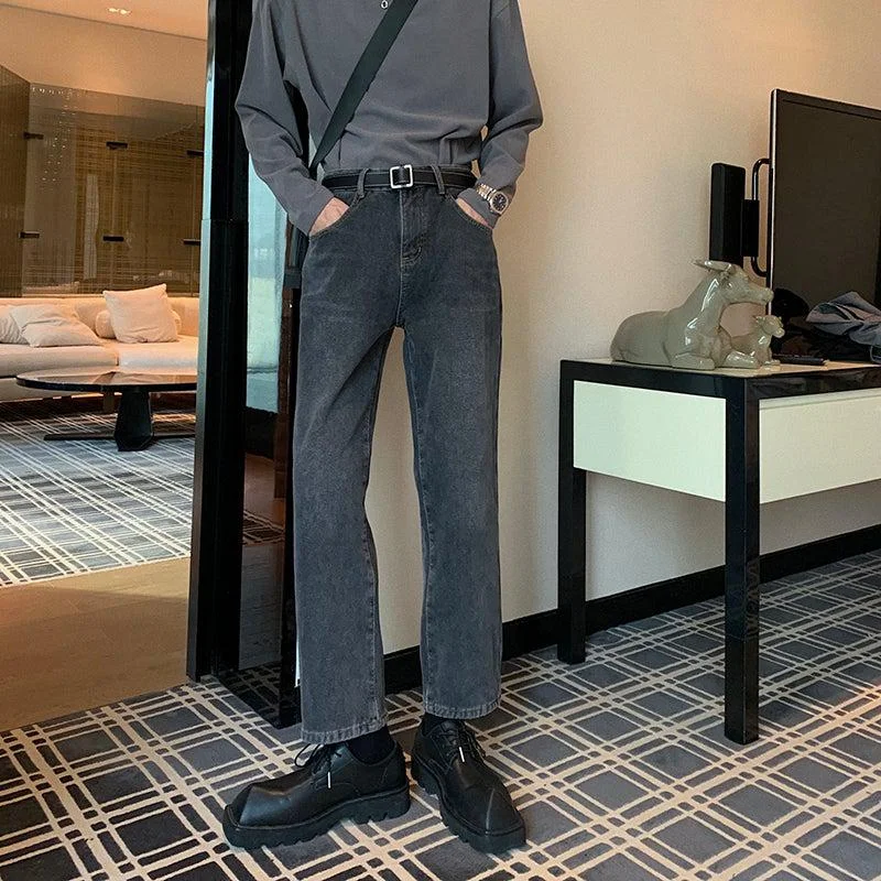 Energy Plan Washed Straight Jeans Plus Velvet