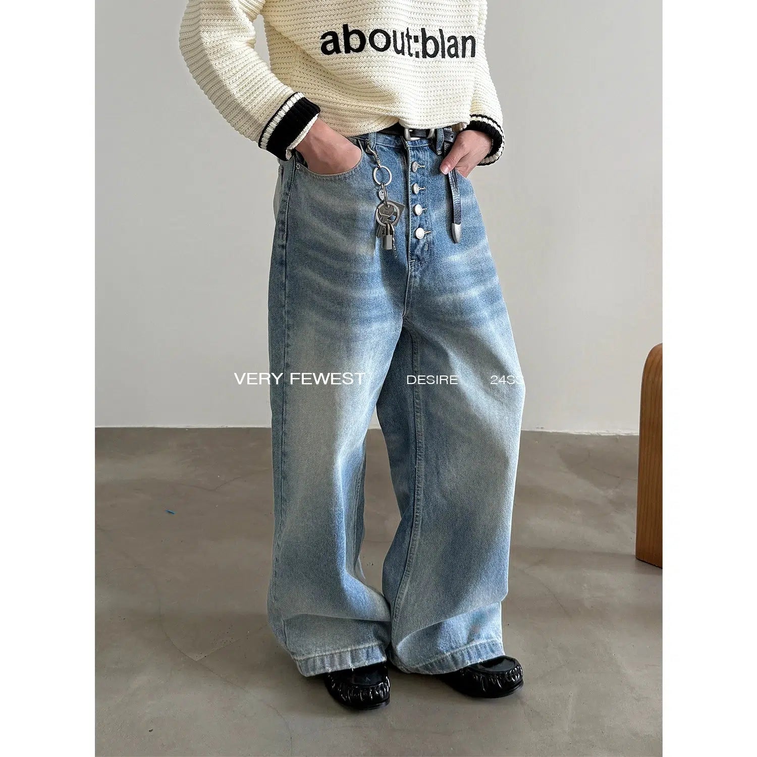Easy Chic Wear Wide-Leg High-Waist Button-Up Jeans
