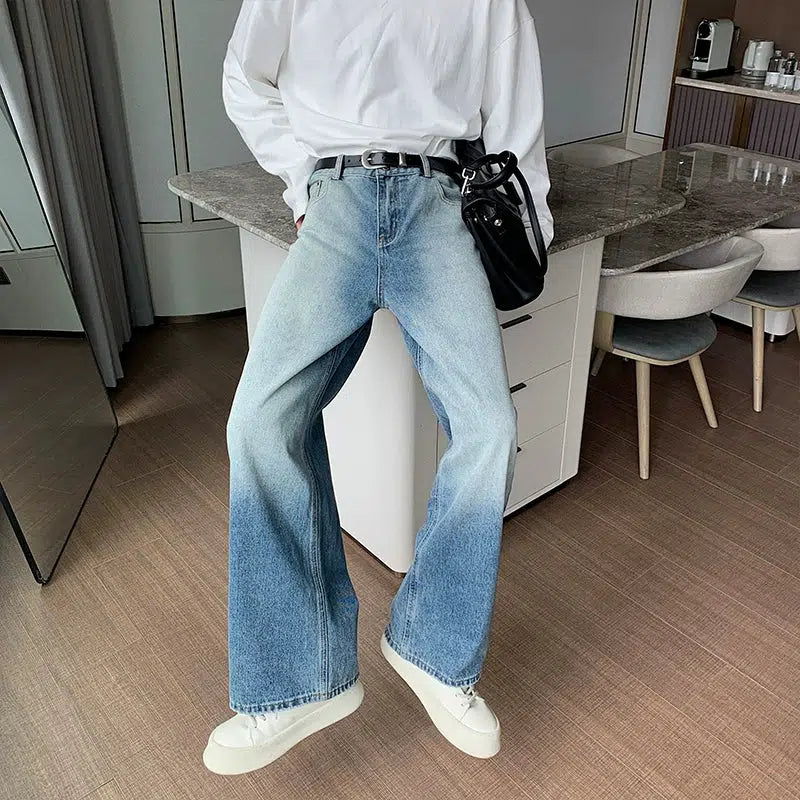 Relaxed Fits Wide-Leg Denim Pants