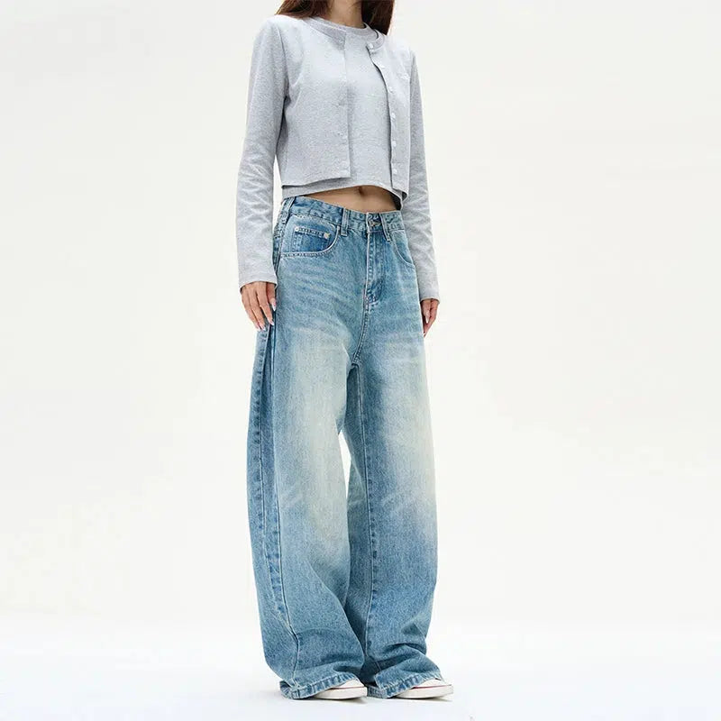 Trendy Comfort Wear Wide-Leg Denim Pants