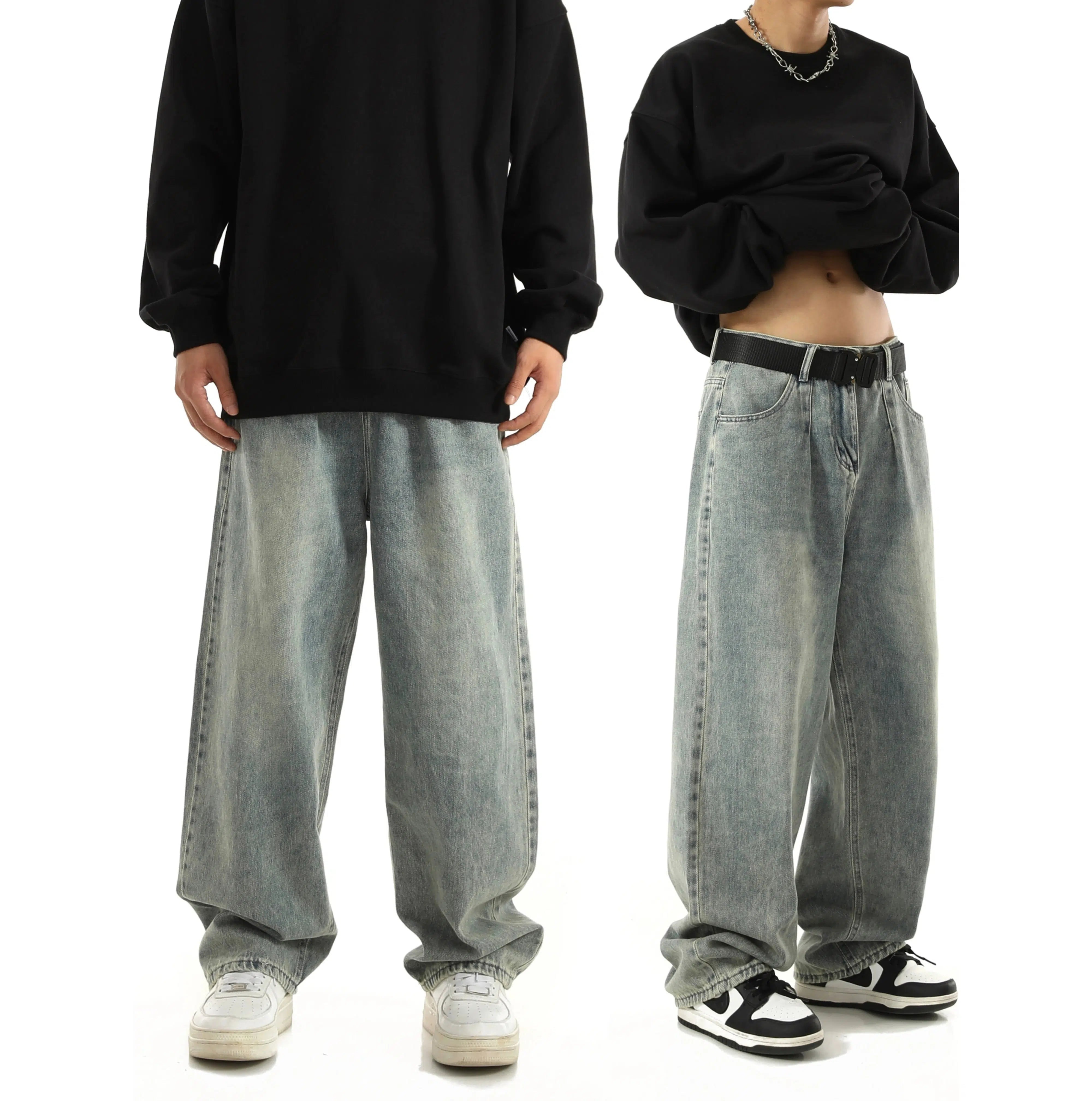 Cozy Sweaters Wide-Leg Denim Pants