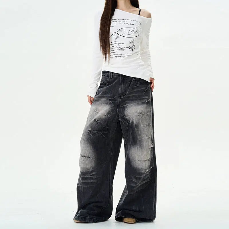 Casual Comfort Wide-Leg Relaxed Fit Denim Pants