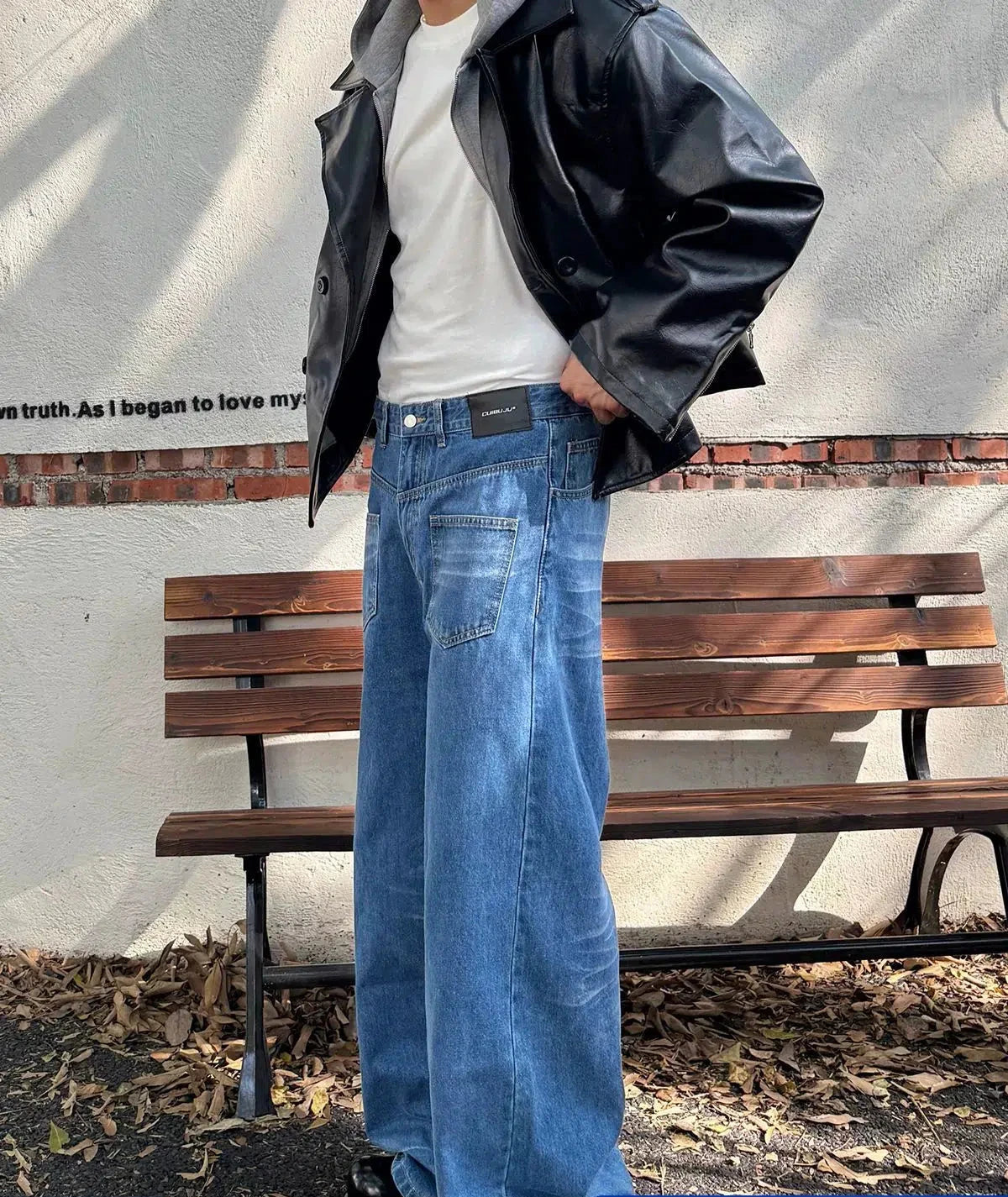 Casual Chic Wear Wide-leg Straight-leg Jeans