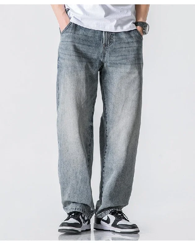 Fashion Pioneer Wide Leg Washed Straight Jeans