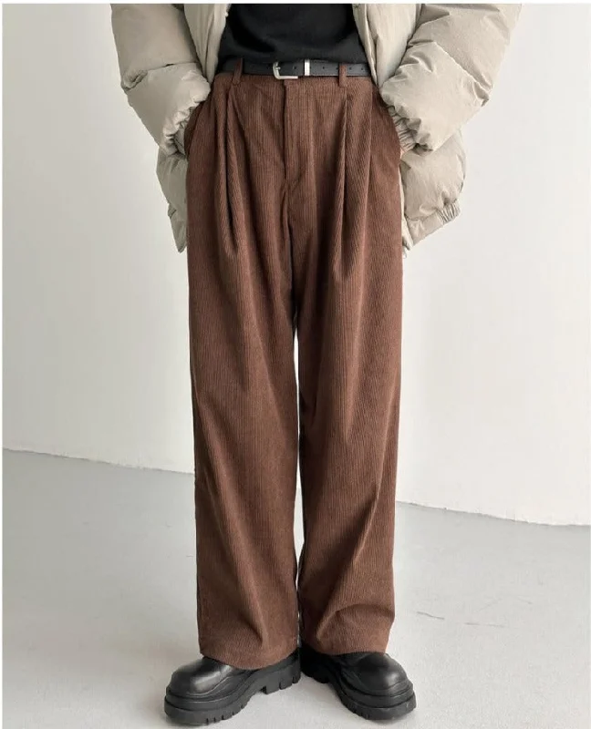 Cozy Street Style Autumn Casual Corduroy Pants Straight