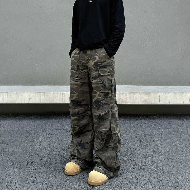 Fashionable And Versatile Baggy Camo Cargo Pants