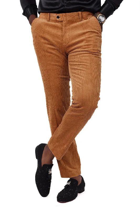 Barabas Mauripol 2CPV1 Corduroy Slim Fit Pants Camel