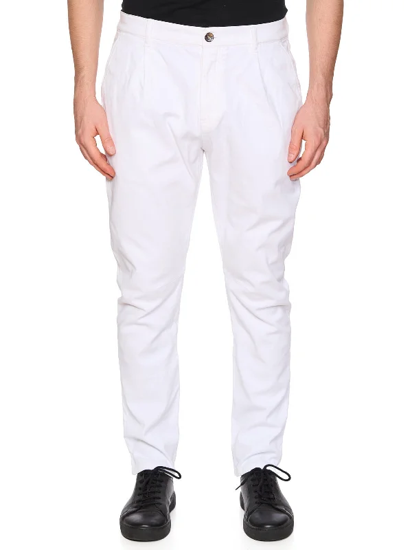 Moisture wicking BRUNELLO CUCINELLI White Cotton Chinos Pants EU 50 New US 34