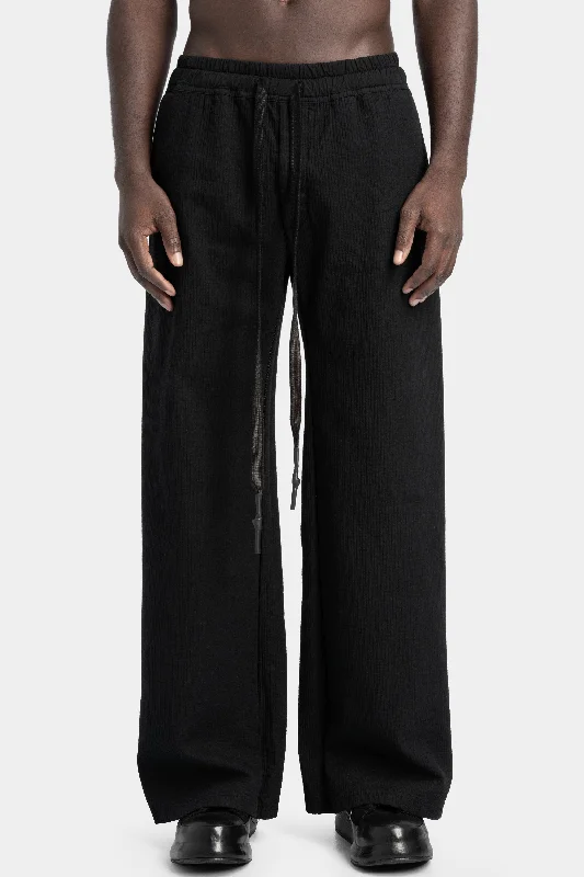 Simple Looks Brushed ribbed cotton oversized pants