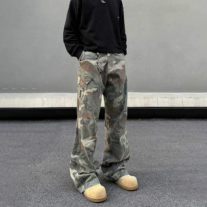 Unique Design Camouflage Cargo Multi-pocket Pants