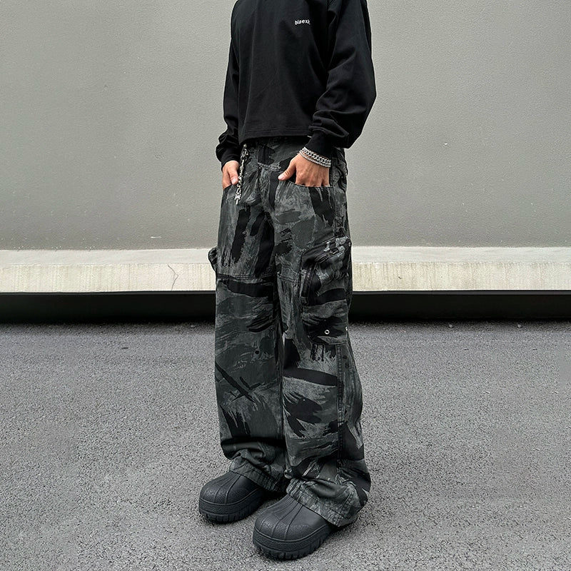 Denim Design Camouflage Cargo Pants