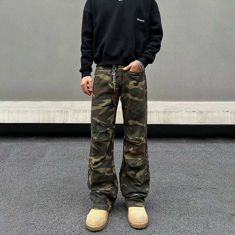 Comfortable Fashion Zipper Camouflage Cargo Pants
