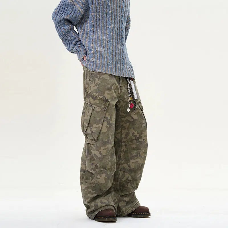 Exquisite Tailoring Cargo Camouflage Casual Pants