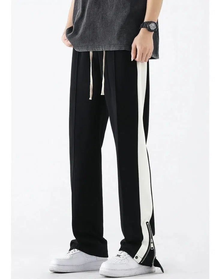 Fashion Must-have Color-blocked Straight-leg Track Pants