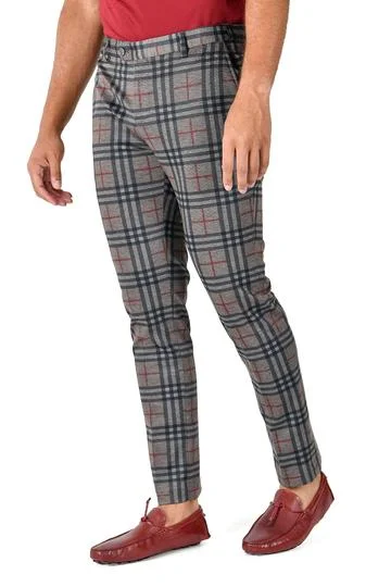 CP123 I BARABAS PLAID PANTS SLIM FIT I NATURAL-RED