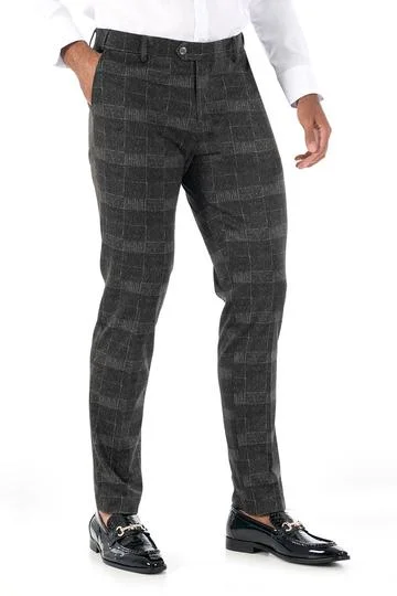 CP85 I BARABAS PLAID PANTS SLIM FIT I BLACK