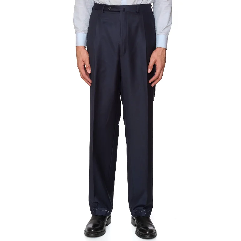 Easygoing Outfits D'AVENZA Blue Wool Dress Pants EU 56 NEW US 40