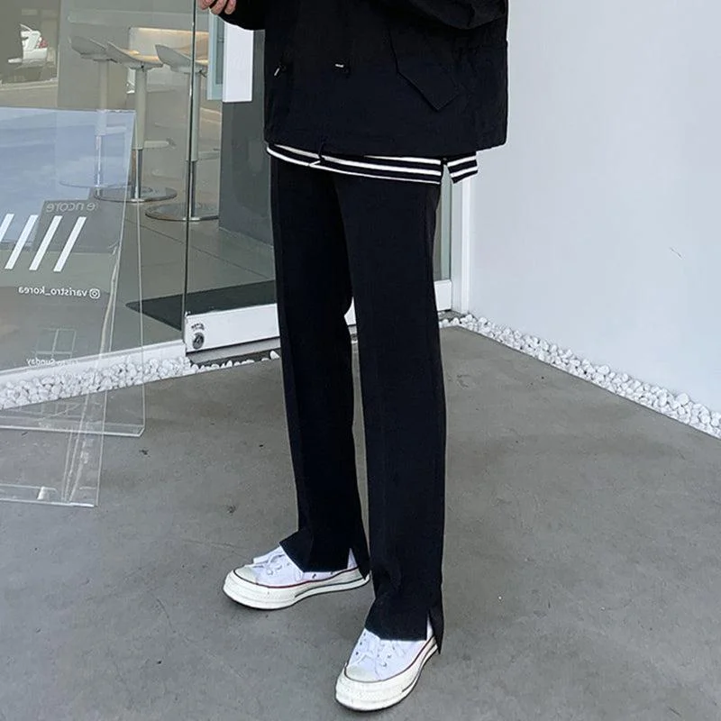 Cozy Knits Drape Side Slit Suit Trousers