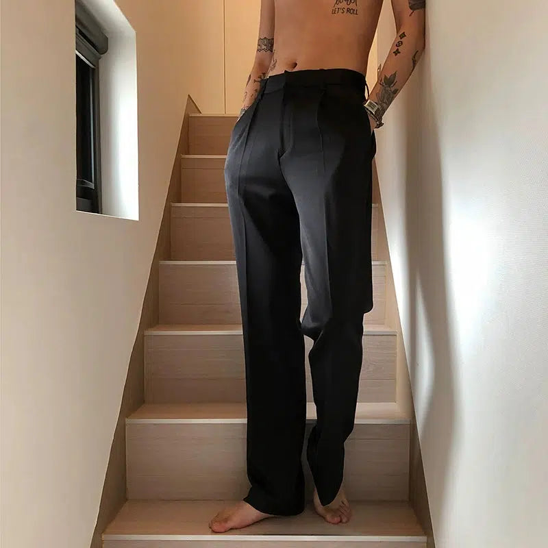 Trendy Traveler Drapey Straight-leg Suit Pants