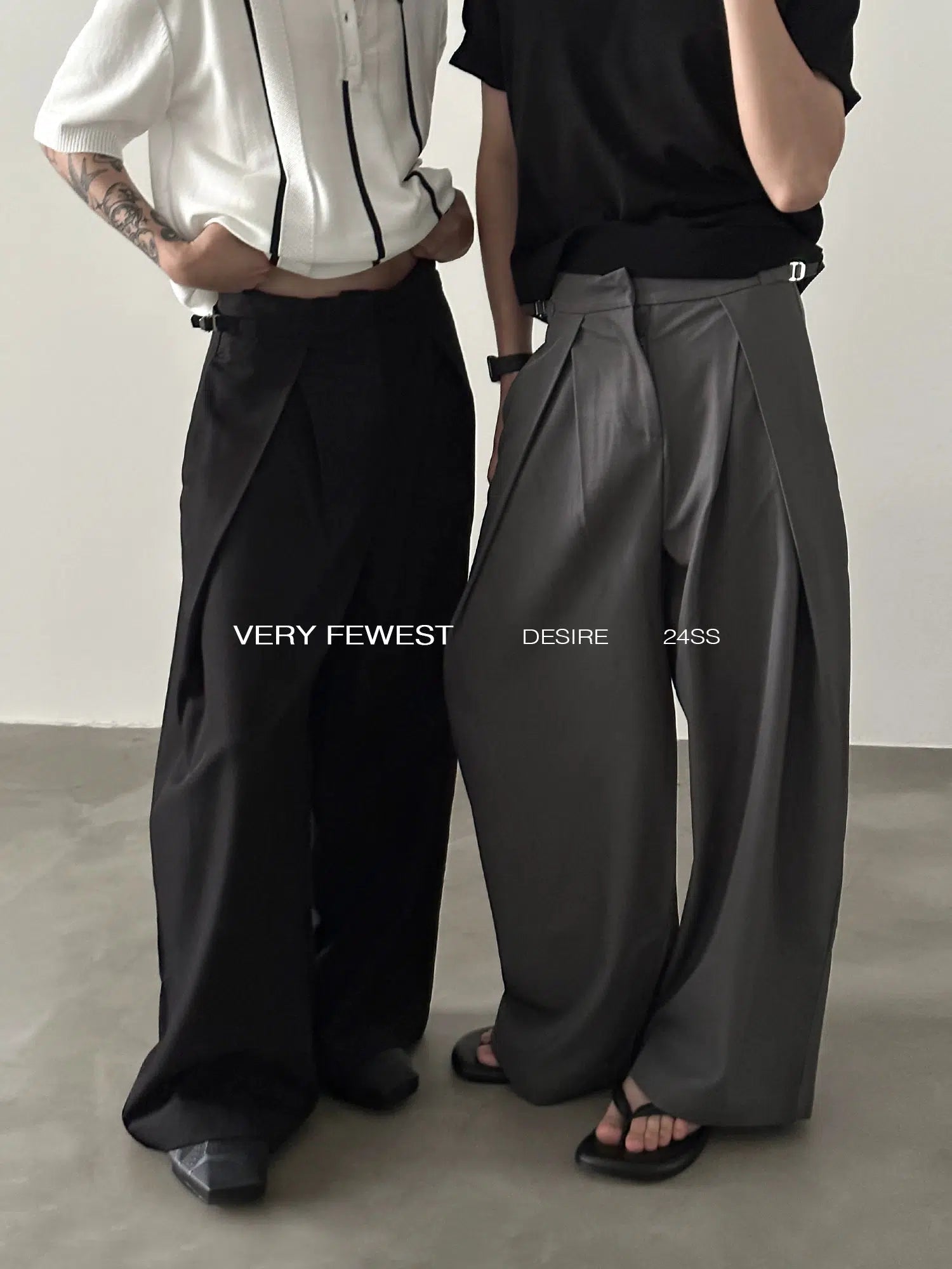 Elegant And Casual Drawstring Wide-Leg Pleated Pants
