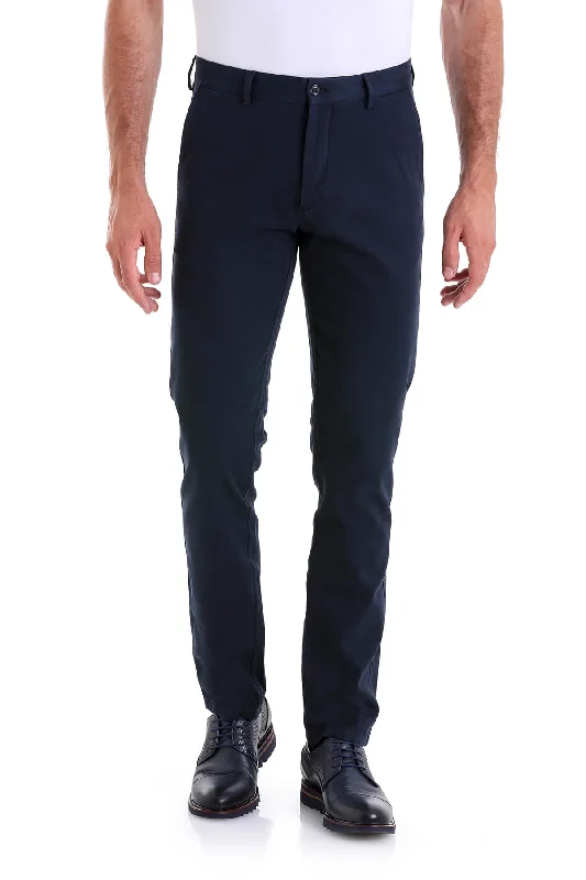 End Of The Year Dynamic Fit High Waist Cotton Navy Casual Pants