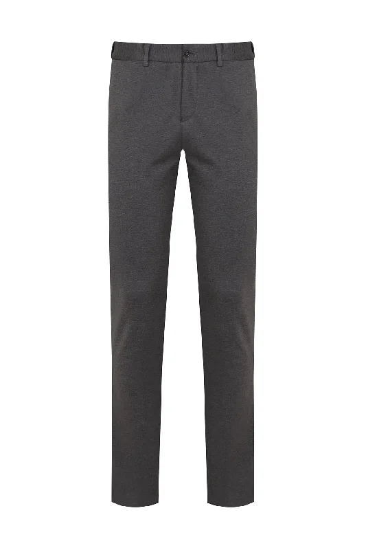 Stylish Wear Dynamic Fit Side Pocket Low Waist Unpleated Black Dress Pants, Gray