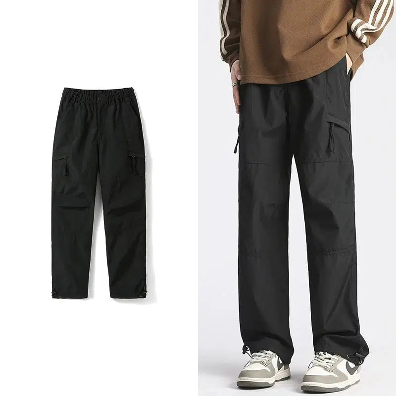 Design Must-have Elastic Waist Nylon Cargo Pants