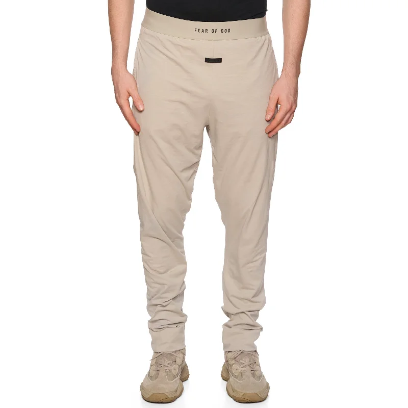 Classic Series FEAR OF GOD Waist logo Beige Cotton Thermal Pants NEW Size L