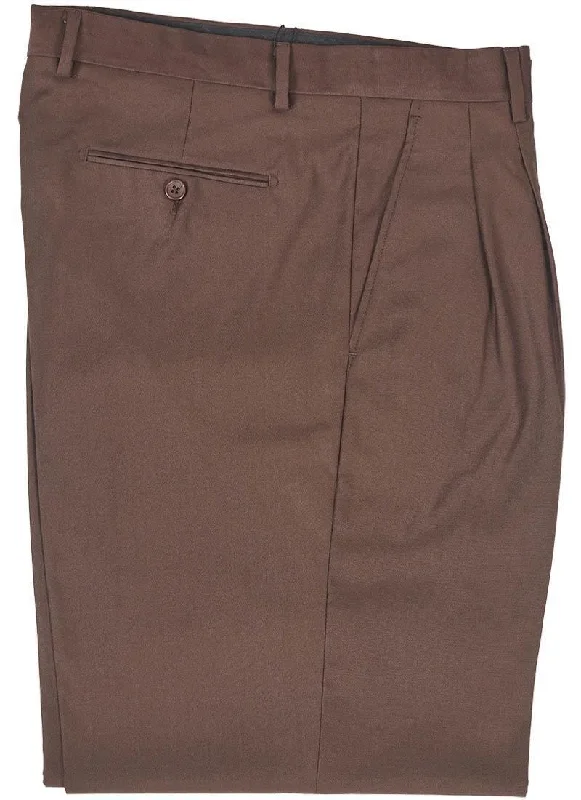 Brown Peated Wide Fit Pants