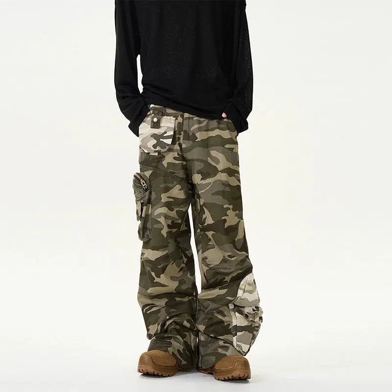 End Of The Year Loose Fit Cargo Camo Pants