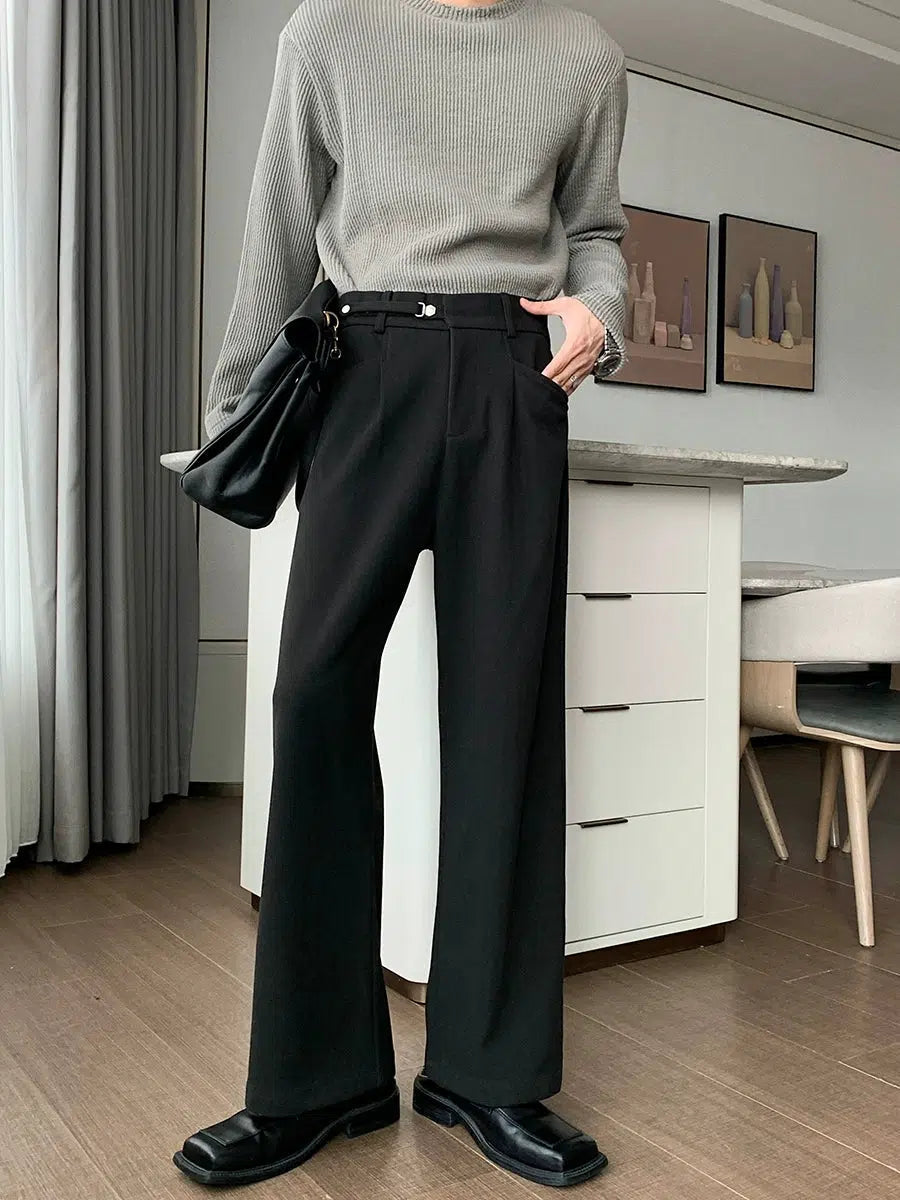 Comfortable And Casual Loose Fit Straight Suit Pants