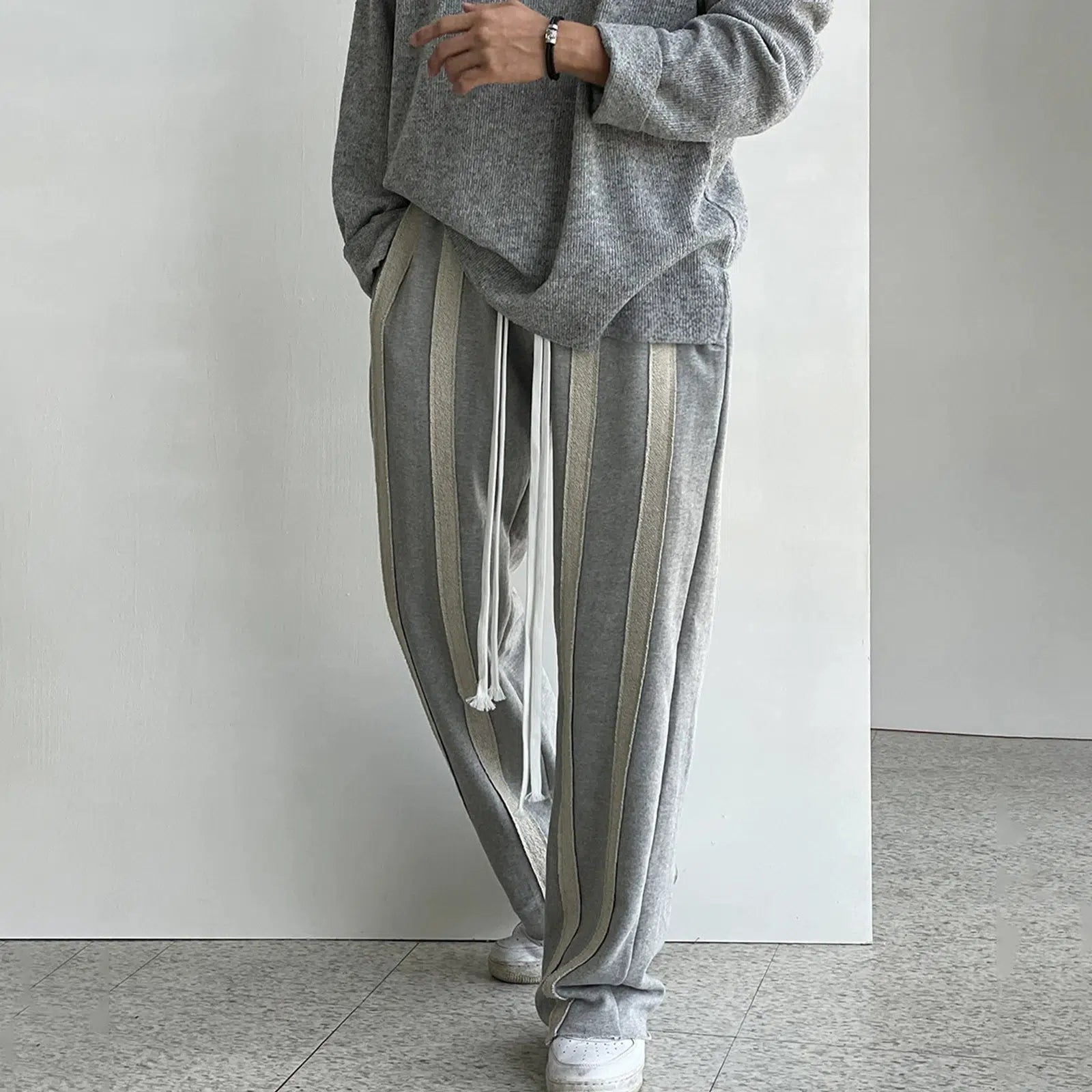 Exclusive Customization Loose Fit Stripe Drawstring Pants